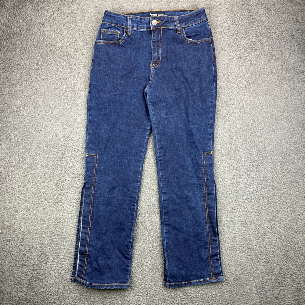 Sweet Look‎ Womens Dark Wash High Rise Straight Leg Jeans Size 7 Made in USA